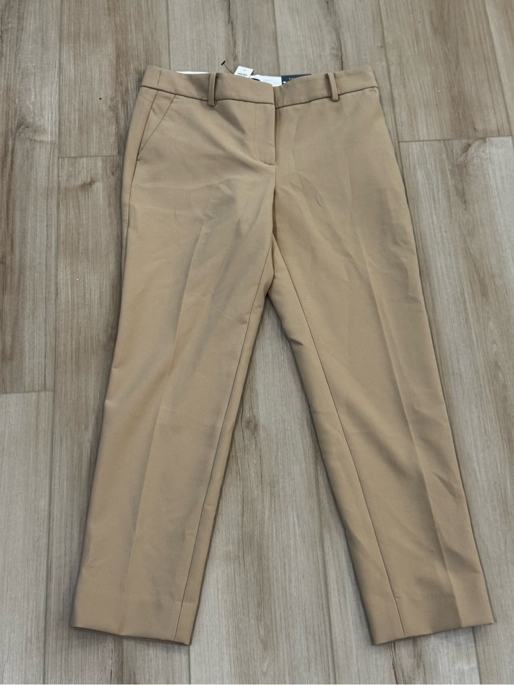 NWT Talbots Hampshire Ankle Pants 4P Petite Tan Khaki Straight Leg